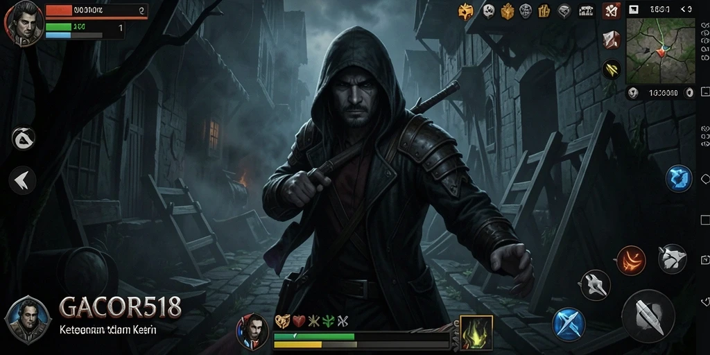 Screenshot gameplay GACOR518 yang menampilkan ketegangan dalam suasana Horror.