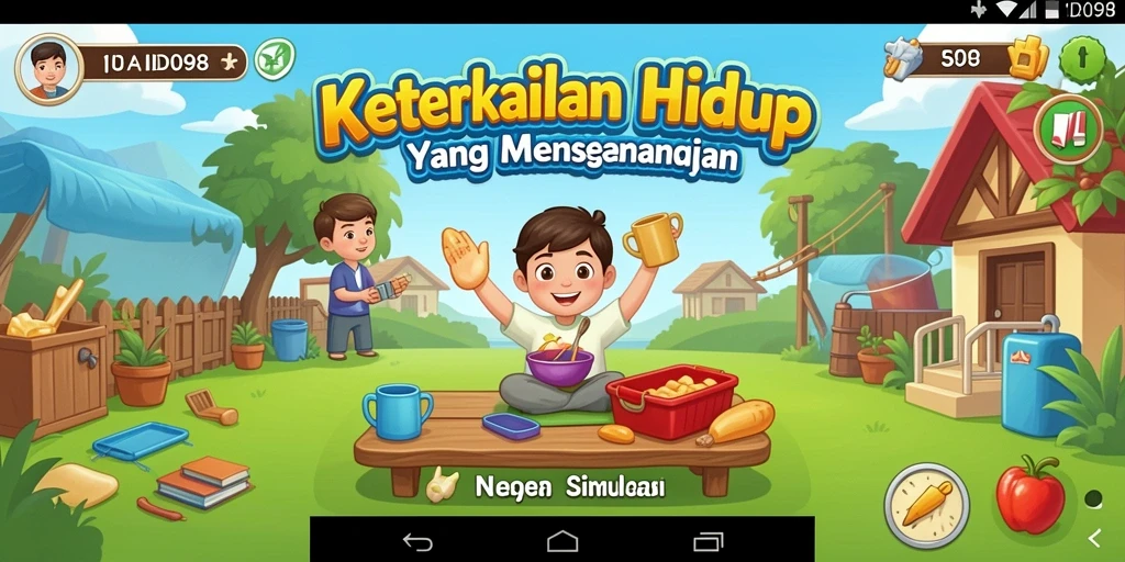 Tangkapan layar menampilkan gameplay ID098 dengan aksi simulasi yang menarik.