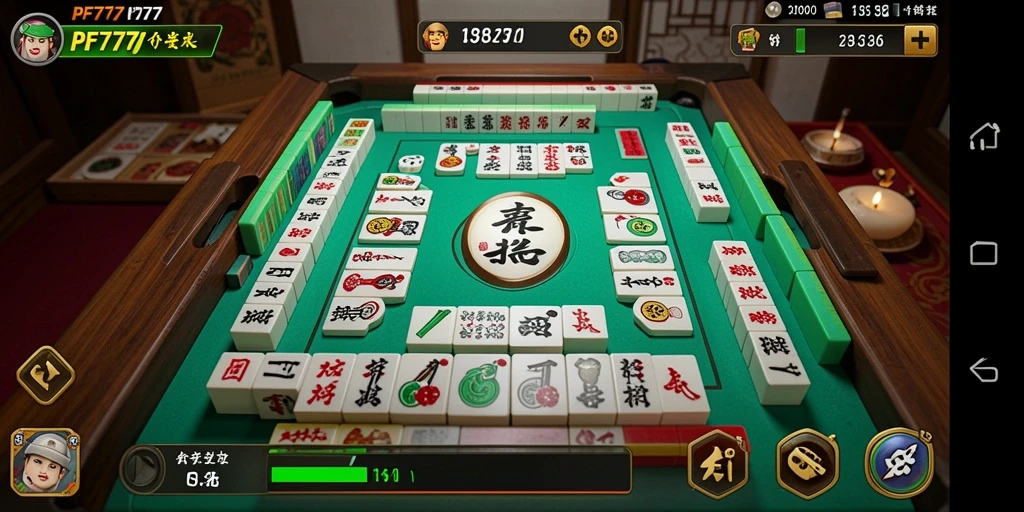 Tangkapan layar gameplay PF777 yang menampilkan serunya bermain Mahjong.