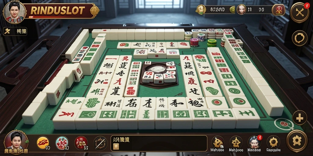 Tampilan gameplay RINDUSLOT yang menarik dan seru saat bermain Mahjong.